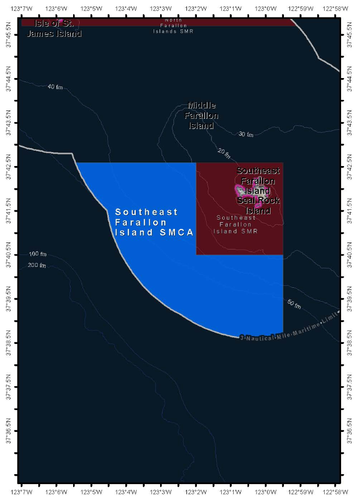 Map of Southeast Farallon Island State Marine Conservation Area - click to enlarge in new tab